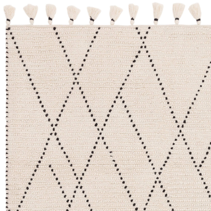 Tappeto Nepal geometrico beige e nero 120x170 cm