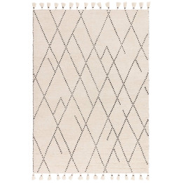 Rug Nepal geometric white and black 200x290 cm