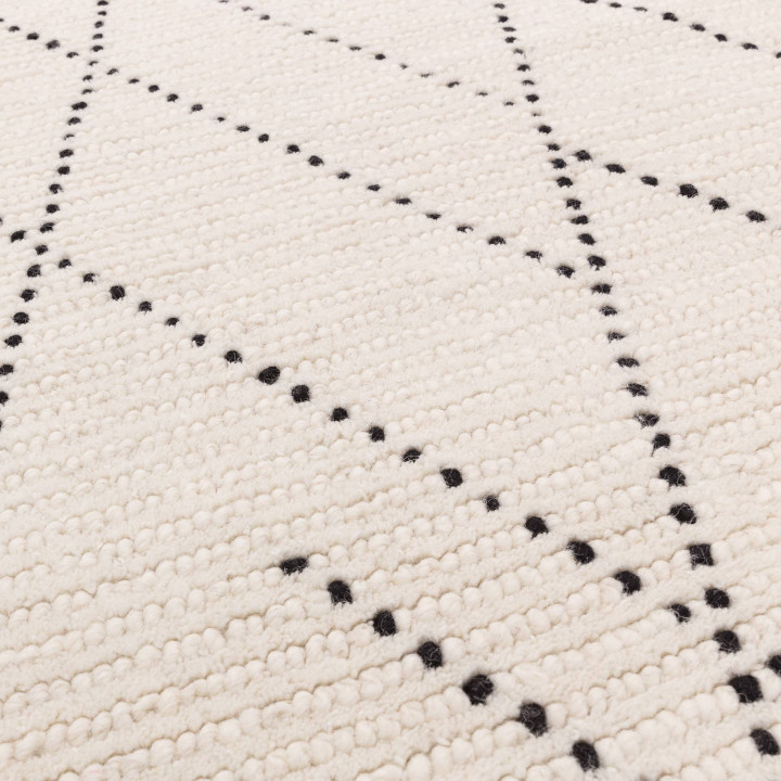 Rug Nepal geometric white and black 200x290 cm