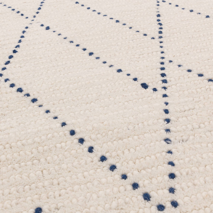 Rug Nepal geometric beige and blue 120x170 cm