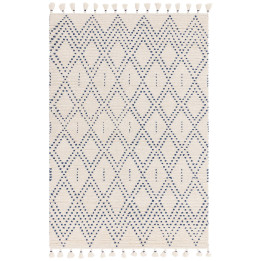 Tappeto Nepal geometrico beige e blu 160x230 cm