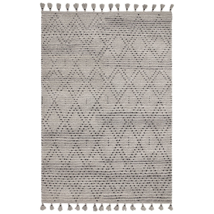 Rug Nepal geometric grey and silver 120x170 cm