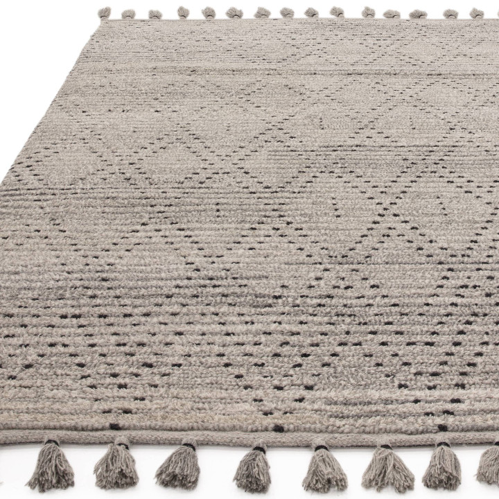 Rug Nepal geometric grey and silver 120x170 cm