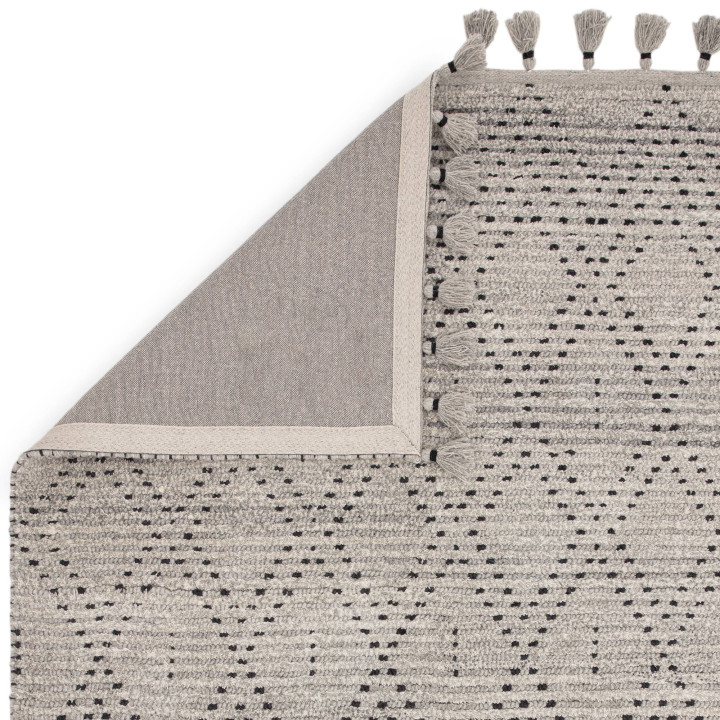 Tappeto Nepal geometrico grigio e argento 160x23