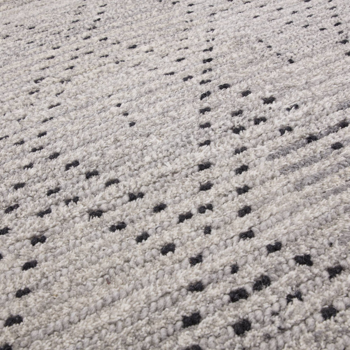 Tappeto Nepal geometrico grigio e argento 160x23