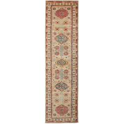 Rug Kazak Fine Pakistan 78x302 Muted Grey-blue