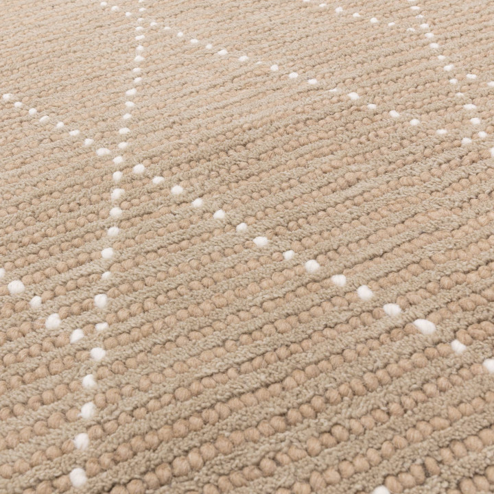 Rug Nepal geometric natural beige and white 200x
