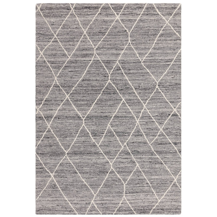 Tappeto Noah geometrico grigio antracite e bianc