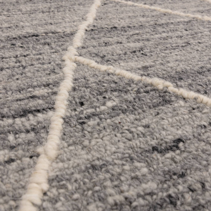 Tappeto Noah geometrico grigio antracite e bianc