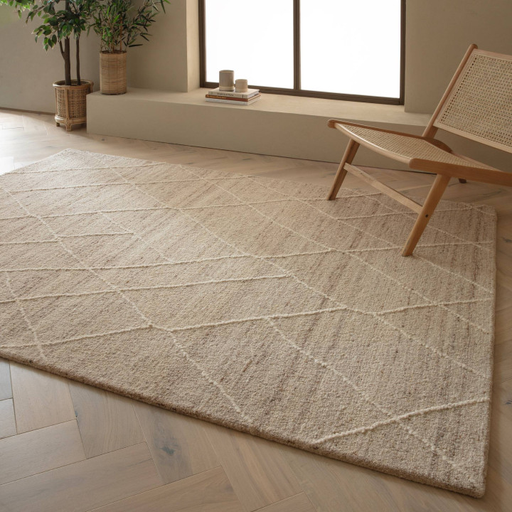 Rug Noah geometric beige taupe and cream 200x290
