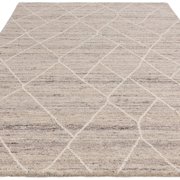 Rug Noah geometric light grey taupe and white 16