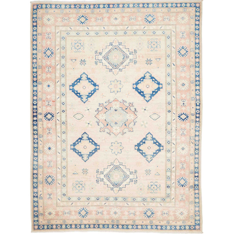 Rug Kazak Afghanistan 148x201 Ivory Blue Pink