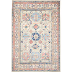 Rug Kazak Afghanistan 203x294 Beige Sky Blue Na
