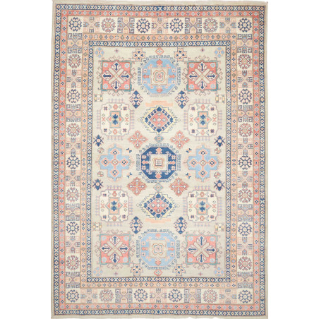 Rug Kazak Afghanistan 203x294 Beige Sky Blue Na