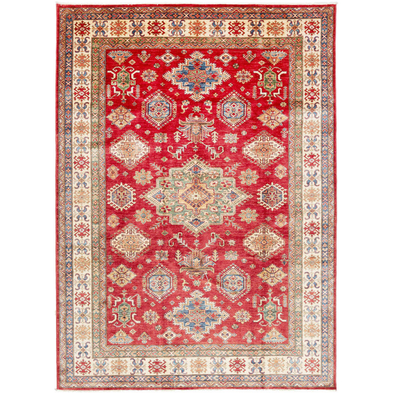 Rug Kazak Fine Pakistan 209x290 Red Cream Blue