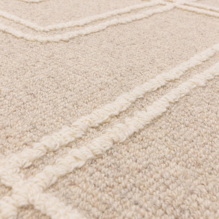 Rug Ada geometric natural beige and light ivory