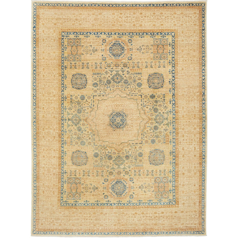 Rug Mamlouk Pakistan 145x196 Beige Blue Ocher