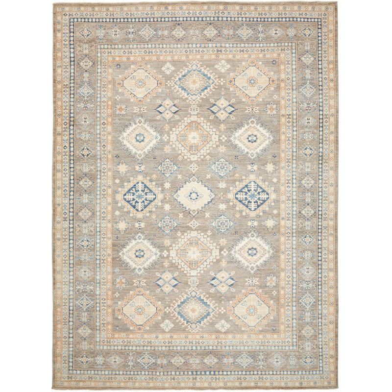Rug Kazak Fine Pakistan 246x332 Taupe Cream Lig