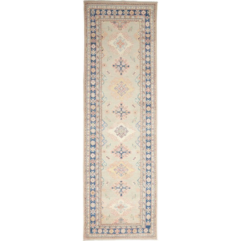 Rug Kazak Afghanistan 85x286 Sage Green Navy Bl