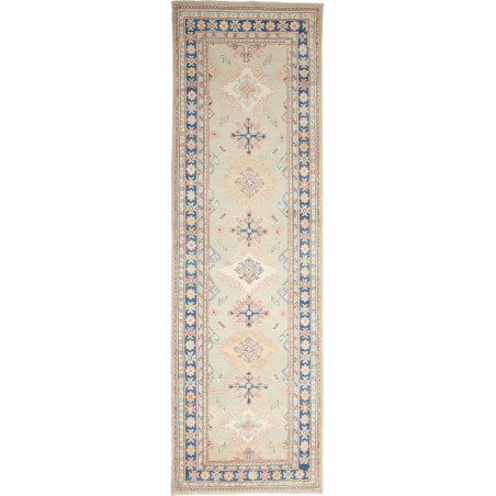Rug Kazak Afghanistan 85x286 Sage Green Navy Bl
