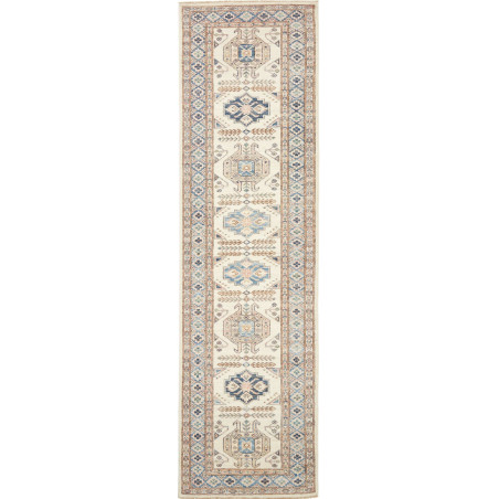 Rug Kazak Fine Pakistan 85x303 Cream Blue Brown