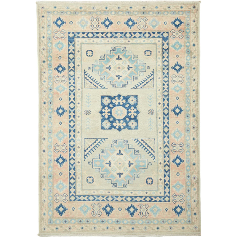 Rug Kazak Afghanistan 120x183 Beige Light Blue