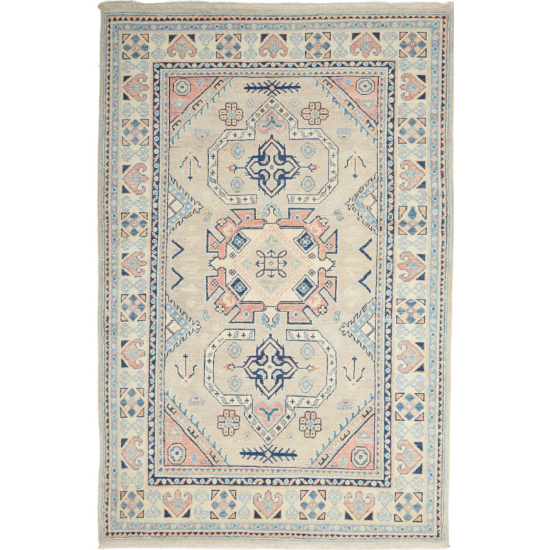 Rug Kazak Afghanistan 122x189 Cream Beige Paste