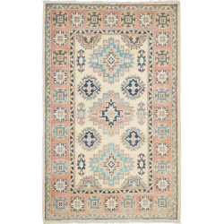 Rug Kazak Afghanistan 87x136 Cream Ivory Coral