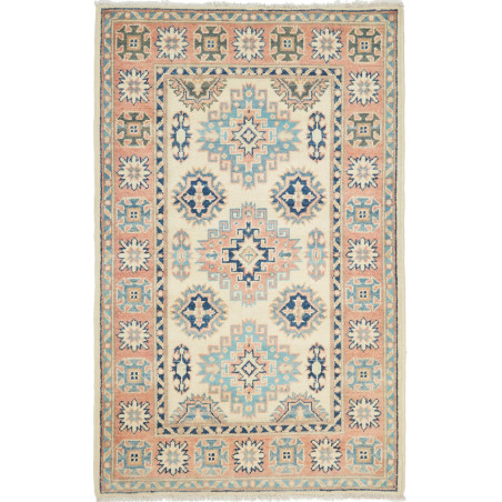 Rug Kazak Afghanistan 87x136 Cream Ivory Coral