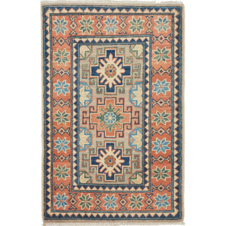 Rug Kazak Afghanistan 62x94 Terracotta Navy Blu