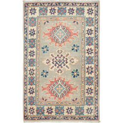 Rug Kazak Afghanistan 60x96 Sage Grey Terracott
