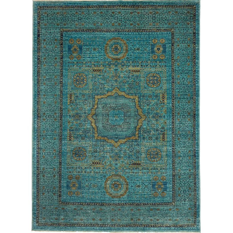 Rug Mamlouk Pakistan 173x243 Turquoise Gold Dar
