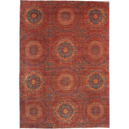 Rug Mamlouk Pakistan 170x228 Rust Red Teal Blue