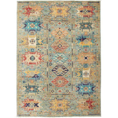 Rug Tribal Pakistan 149x206 Teal Blue Red Yello