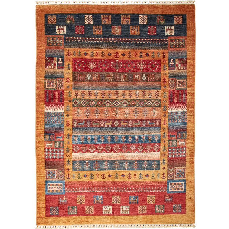 Rug Mosaic Pakistan 170x245 Terracotta Blue Red