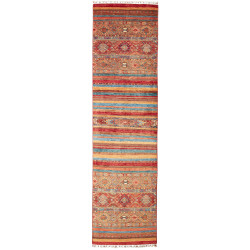Rug Samarkand Pakistan 80x304 Brick Red Aqua Bl