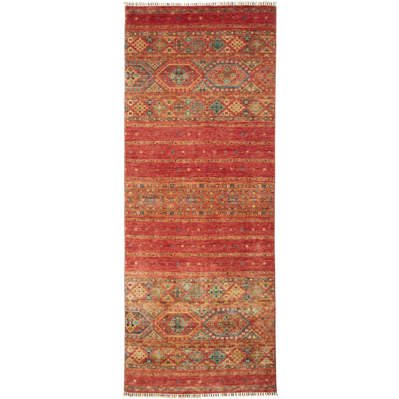 Rug Rubin Pakistan 122x307 Earth Red Gold Turqu