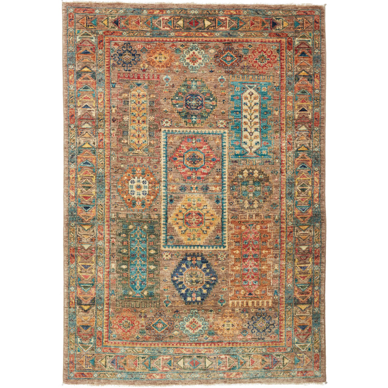 Rug Tribal Pakistan 126x181 Brown Orange Teal Y