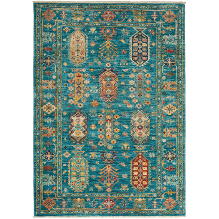 Rug Tribal Pakistan 96x137 Teal Burnt Orange Go