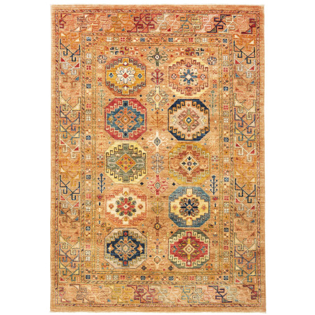 Rug Tribal Pakistan 147x211 Gold Camel Blue Red