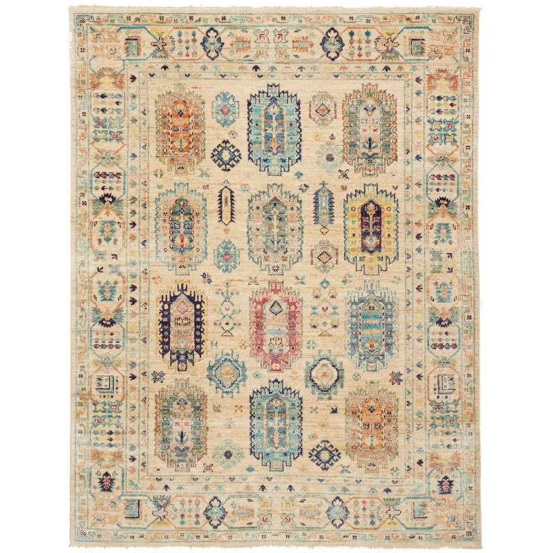 Rug Tribal Pakistan 151x200 Cream Beige Turquoi
