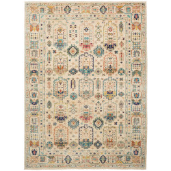 Rug Tribal Pakistan 168x234 Cream Ivory Teal Bl