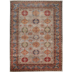Rug Kazak Fine Pakistan 277x374 Greige Blue Red