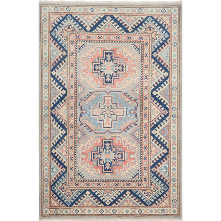 Rug Kazak Afghanistan 82x124 Grey Blue Navy Pin
