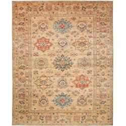 Rug Kazak Fine Pakistan 252x315 Sand Beige Blue