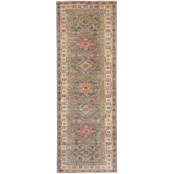 Rug Kazak Fine Pakistan 80x243 Grey Brown Coral