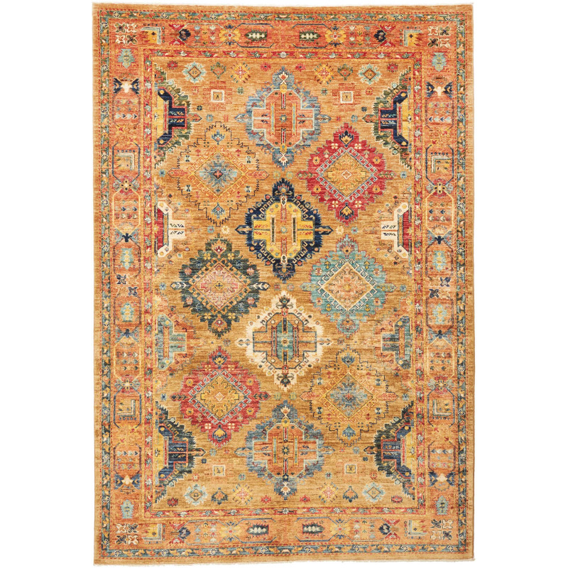 Rug Tribal Pakistan 164x239 Gold Navy Blue Bric