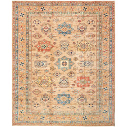 Rug Kazak Fine Pakistan 246x299 Beige Orange Bl