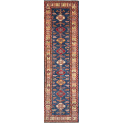 Rug Kazak Fine Pakistan 79x291 Deep Blue Terrac