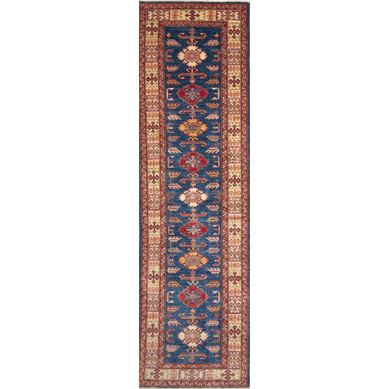 Rug Kazak Fine Pakistan 79x291 Deep Blue Terrac